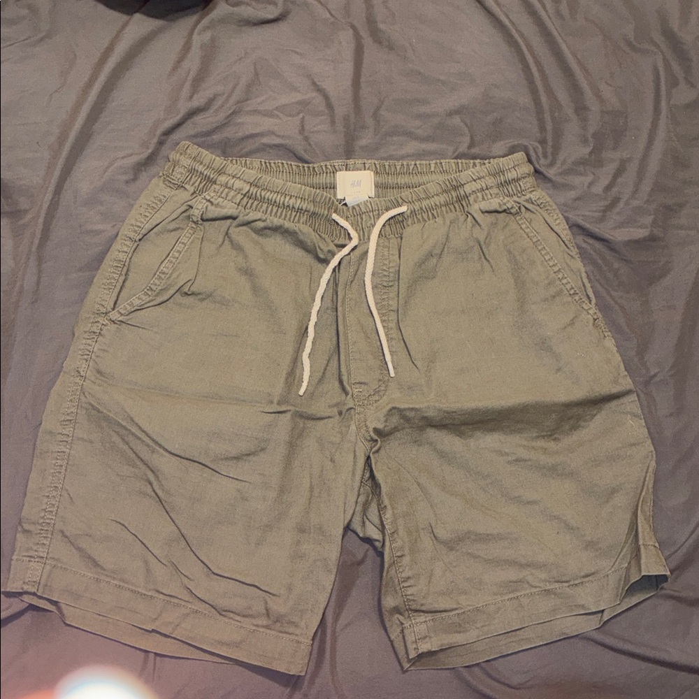 Green cargo shorts